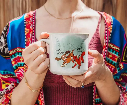 Vista 5 de Disney Fox and the Hound Friends Forever - Taza de café de viaje sin BPA para café expreso, cafeína, cacao, esencial para el hogar y la cocina