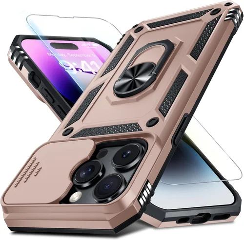 Vista 110 de Janmitta Funda para iPhone 8 Plus/7 Plus/6 Plus, Cubierta de Teléfono con Cubierta Deslizante Integrada para Lente de Cámara + Protector
