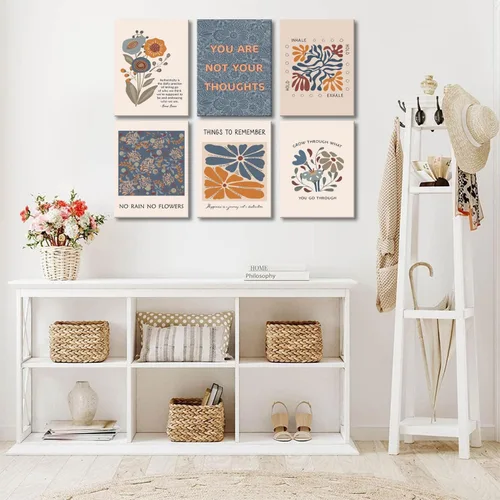 Vista 3 de 6 lienzos de salud mental para pared, estilo bohemio, psicología motivacional, decoración de pared, fotos, terapia, oficina, arte de pared