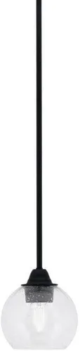 Vista 22 de Toltec Lighting Paramount - Mini colgante de 1 luz en acabado negro mate con cristal de arte perla de 7 pulgadas y estilo negro