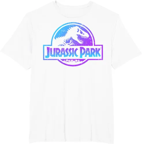 Vista 15 de Jurassic Park Camiseta de manga corta con logotipo Fossil azul y morado Negro