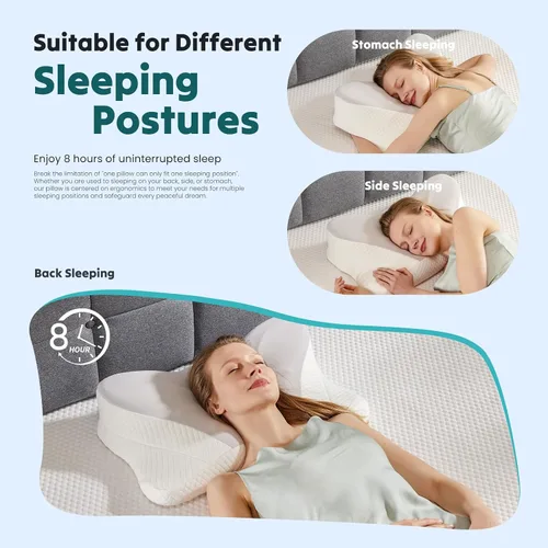 Vista 7 de Almohada cervical para el cuello, almohada de contorno de espuma