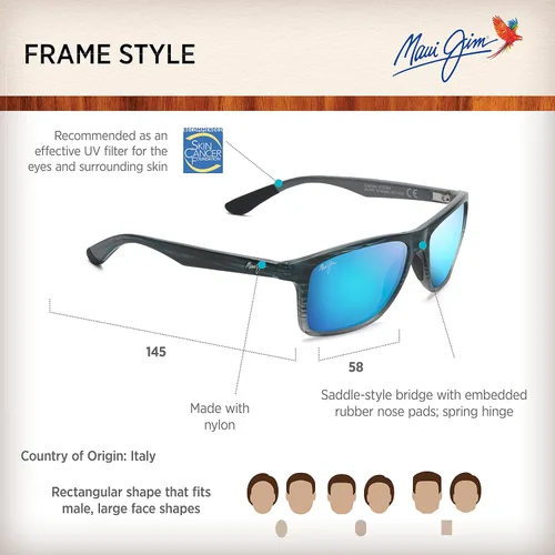 Vista 6 de Maui Jim Gafas de sol rectangulares polarizadas Onshore para hombre