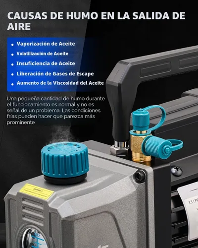 Vista 5 de Orion Motor Tech Bomba de Vacío, 3.5 cfm 1/4 hp Bomba de Vacío HVAC de Una Sola Etapa para R12 R22 R134a R410a R502, Kit de Bomba de Vacío de CA