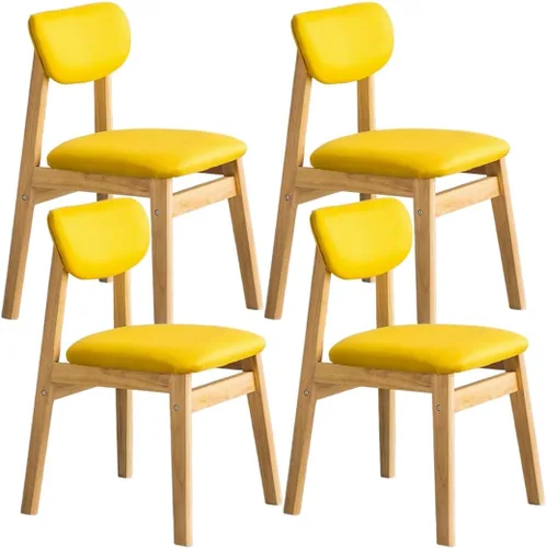 Vista 25 de YVYKFZD Dining Chairs Set, Solid Wood Kitchen Chairs, Upholstered Dining Room Chair with Curved Backrest, Living Room Chair with Removable Fabric
