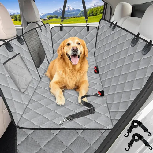 Vista 12 de Kytely Funda de asiento de coche para perro, tamaño XL, funda de asiento de perro resistente para asiento trasero, hamaca antideslizante 100%