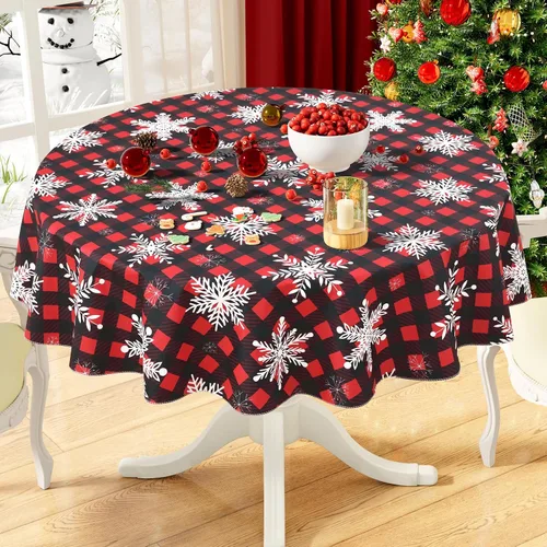 Vista 45 de misaya Mantel rectangular de vinilo impermeable, mantel lavable con reverso de franela, mantel de plástico para cena, picnic, interior y exterior
