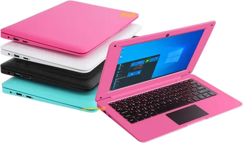 Vista 9 de Windows 10 Ordenador portátil Mini 10 pulgadas 32GB ultrafino y ligero Netbook Quad Core CPU PC HDMI WiFi USB YouTube (negro)
