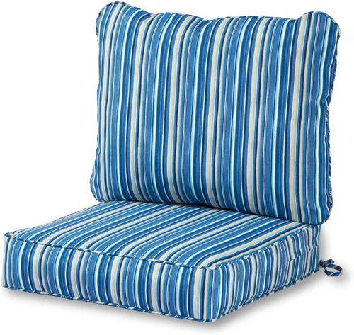Vista 31 de Greendale Home Fashions Juego de cojines de asiento profundo para exterior de 2 piezas, Adobe Ártico