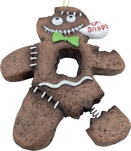 Vista 2 de Gingerbread Man Zombie Monster Cookie Oh Snap! Broken Leg Ugly Halloween Christmas Tree Ornament