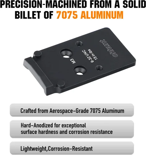 Vista 6 de ohhunt Placa adaptadora óptica compatible con Walther PDP 2.0, compatible con Trijicon RMR/SRO/Holosun 407C/507C/508T