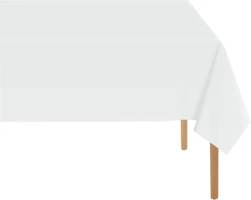 Vista 31 de Mantel de plástico rosa claro (paquete de 2), funda de mesa de comedor de 54 x 108 pulgadas para mesa rectangular, manteles desechables
