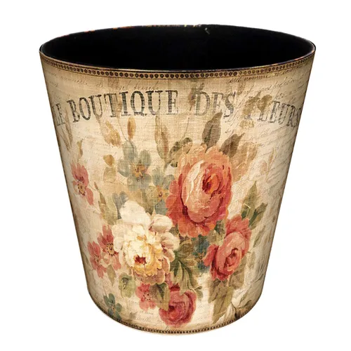 Vista 8 de Cubo de basura de cuero, cesta de basura decorativa retro, canasta de papel pequeña de capacidad de 10 L, bote de basura impermeable para baño