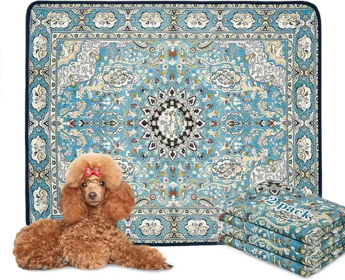 Vista 21 de Qeils - Almohadillas lavables para orina para perros, almohadillas reutilizables para cachorros de 36 x 41 pulgadas, paquete de 2