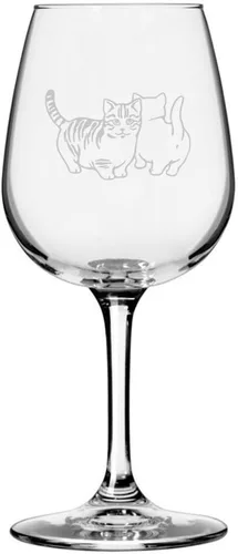 Vista 91 de Copa de vino de 12.75 onzas con temática de gato abisinio grabada para todo uso