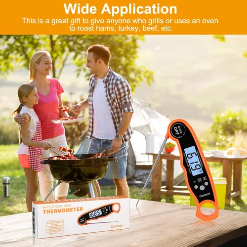 Vista 8 de CA001 - Termómetro digital para carne de lectura instantánea, para cocinar, alimentos, mínimo máximo, magnético, impermeable, con retroiluminación