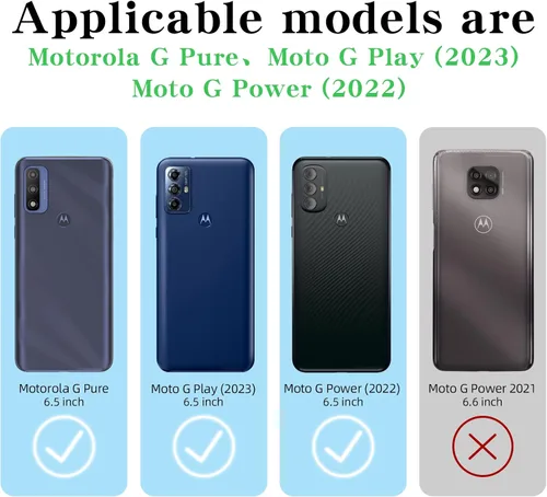 Vista 2 de Funda para teléfono Motorola G Pure 2021 / Moto G Power 2022 (6.5 pulgadas), para niñas y mujeres, con soporte de anillo, decoración de metal