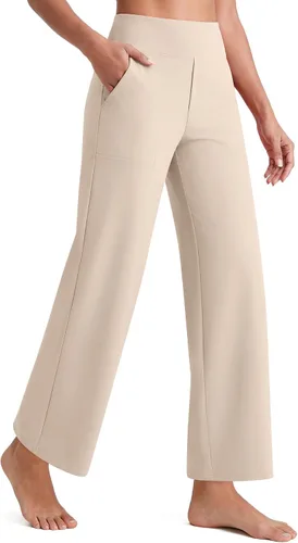 Vista 23 de G4Free EverGoing - Pantalones tobilleros de pierna ancha para mujeres Negro