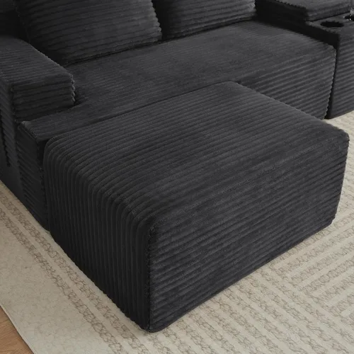 Vista 7 de Sofás seccionales en forma de U de gran tamaño de 141 pulgadas con consola de almacenamiento para sala de estar, sofá y sofá simétrico con otomanas