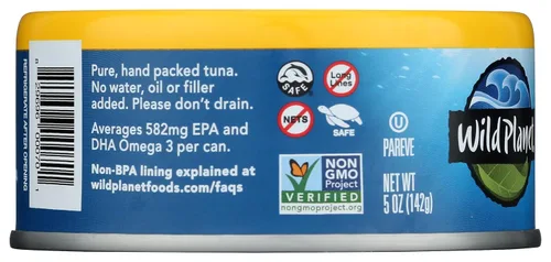 Vista 3 de Wild Planet Wild Skipjack Light Tuna, latas de 5 onzas (paquete de 6)