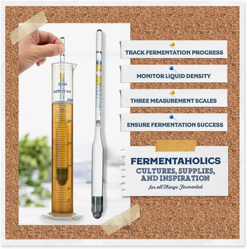 Vista 7 de Fermentaholics Kit de prueba de hidrómetro de triple escala Kit de tarro de prueba de hidrómetro Hacer vino, cerveza, hidromiel, sidra y más