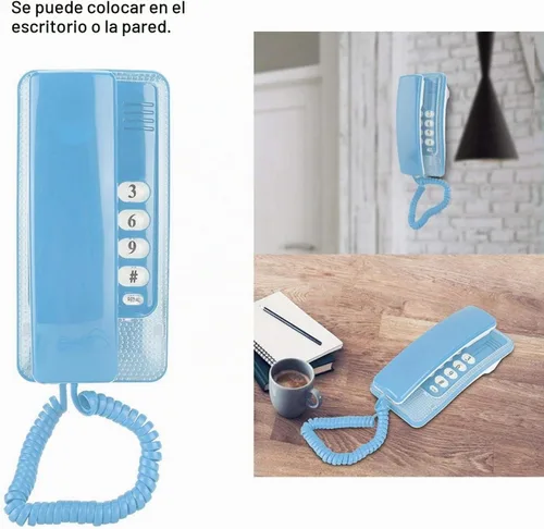 Vista 3 de Mini teléfono de pared, teléfono fijo retro para montar en la pared con función de flash y función de silencio de llamada, interfaz RJ45 alimentada
