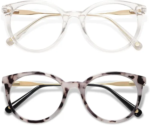 Vista 11 de AMOMOMA Round Reading Glasses for Women Readers AM6055