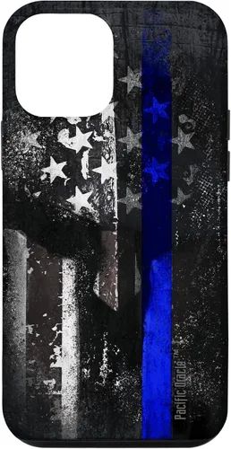 Vista 16 de Trump Police USA Flag Skull Thin Blue Line Support Case for iPhone 17