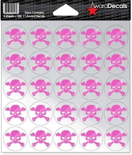 Vista 8 de Award Decals calcomanía de calavera y huesos cruzados (100 unidades)