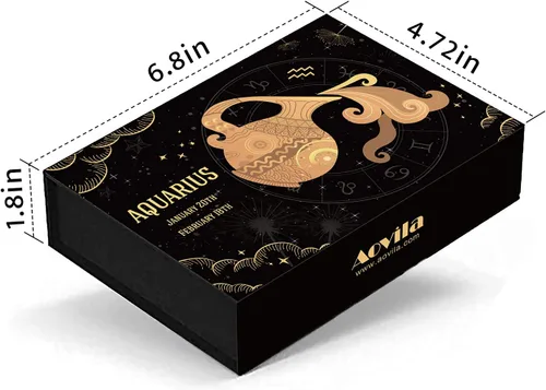 Vista 5 de Conjunto de regalo de cristales de Acuario, signos del zodiaco, piedras de nacimiento de cristales curativos con caja de horóscopo, cristales