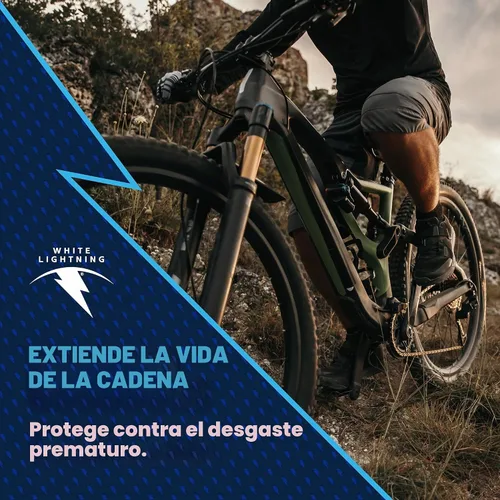 Vista 5 de White Lightning Clean Ride - Lubricante de cadena de cera autolimpiante, 4