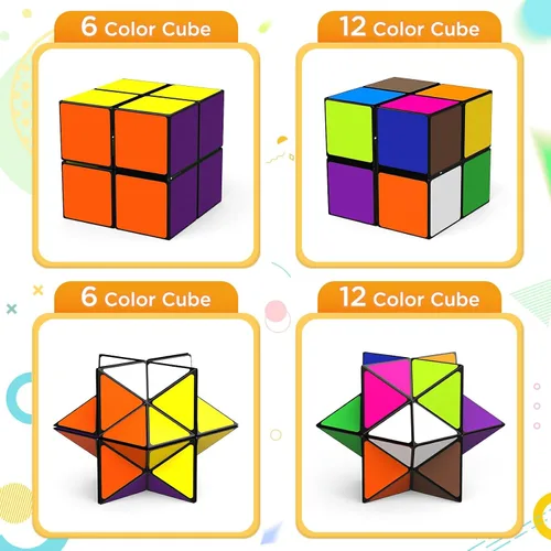 Vista 8 de Star Cube - Juego de cubos mágicos, cubo Yoshimoto 2 en 1 para niños y adultos, juguete para niños y niñas de 8 a 12 años
