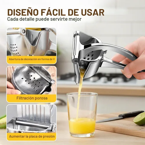 Vista 2 de Exprimidor de jugo de mano de aluminio, exprimidor manual de aluminio, 2026 nuevo exprimidor manual resistente para limón, naranja, lima, extractor