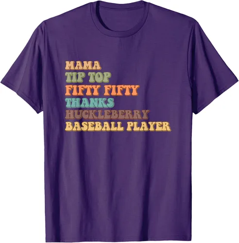 Vista 46 de Mama Tip-Top Fifty Fifty Thanks Huckleberry - Camiseta de béisbol, Negro
