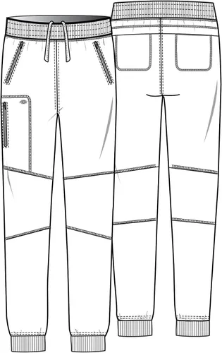 Vista 7 de Dickies Jogger Natural Rise 5 bolsillos cintura elástica con cordón interior auto DK111