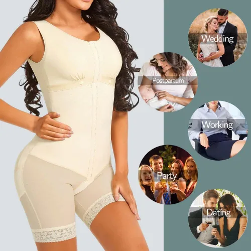 Vista 3 de Fajas Colombianas reductoras y moldeadoras de cuerpo completo para control de barriga para mujer