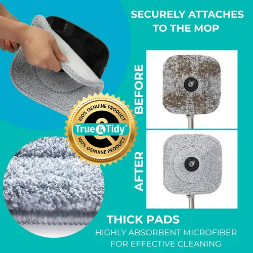 Vista 5 de Paquete de 6 repuestos de microfibra de 9 pulgadas de grosor para mopa y cubo TrueClean SPIN-800