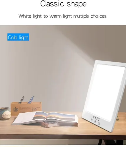 Vista 5 de Lámpara LED para el hogar y la oficina - Luz de 10000 Lux Lámpara de luz diurna LED brillante con temporizador ajustable y 3 modos de luz Luz