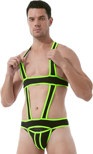 Vista 33 de Jockstrap Lucha Sencillo Bolsa Hebilla Bolsa Leotardo Ropa Interior Arnés Monos