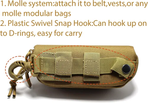 Vista 6 de Tactical Molle Glasses Case Tactical Eyeglasses Case Shockproof Sunglasses Carrying Protective Box with Clip