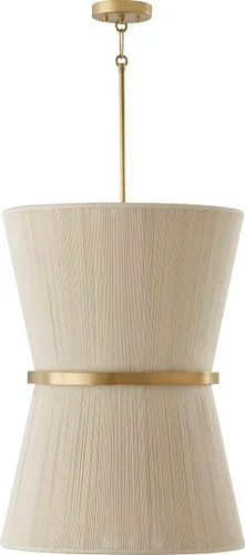 Vista 9 de Capital Lighting 341211NP Cecilia - Lámpara colgante cónica de cuerda natural blanqueada de transición Art Deco Luxe envuelta a mano, 1 luz de 100