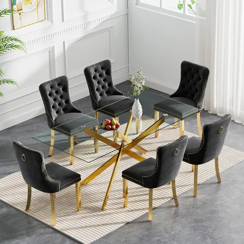 Vista 114 de Juego de mesa de comedor de cristal plateado moderno de 47 pulgadas para 2, juego de mesa de comedor de cocina redonda de 3 piezas con patas