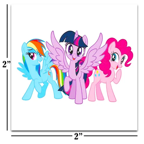 Vista 2 de My Little Pony Tattoos - Paquete de recuerdos de fiesta, 72 tatuajes individuales 2" Pre-Cut MLP Temporary Tattoos for Kids Boys Girls Bulk