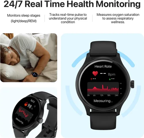 Vista 10 de DIVElink Reloj inteligente, reloj inteligente HD para hombres y mujeres (respuesta/hacer llamadas), reloj de fitness con más de 100 modos