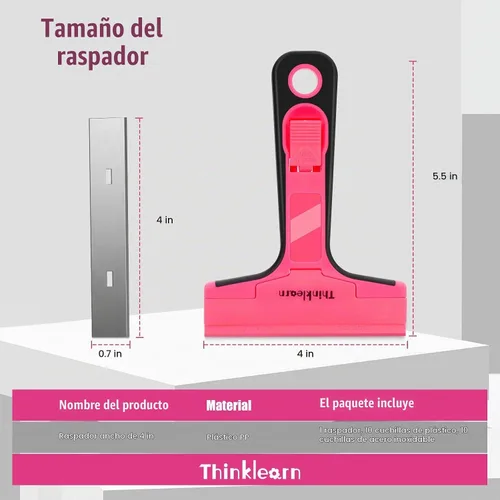 Vista 5 de Herramienta de raspador de cuchilla de afeitar THINKLEARN, raspador de cuchilla de afeitar de 4" con 20 piezas de cuchillas de repuesto, raspador