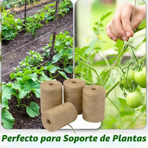Vista 4 de Gardzen Paquete de 4 cuerdas de yute de 328 pies cada una de 3 capas