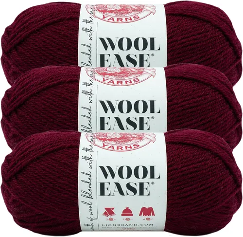 Vista 36 de Lion Brand Yarn, Wool-Ease - Ovillo de punto y ganchillo color rosa, 1