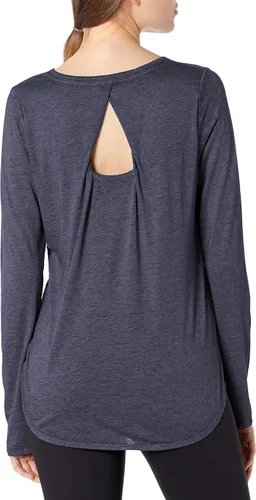 Vista 2 de Marc New York Performance Mujer Ls Cuello redondo con detalle de ojo de cerradura, Marino profundo