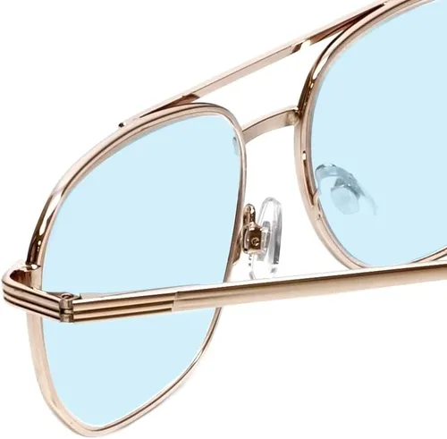 Vista 4 de Calabria 1106 - Lentes de lectura de metal con bloqueo de luz azul o lente transparente, para hombres y mujeres, diseño elegante, lectores