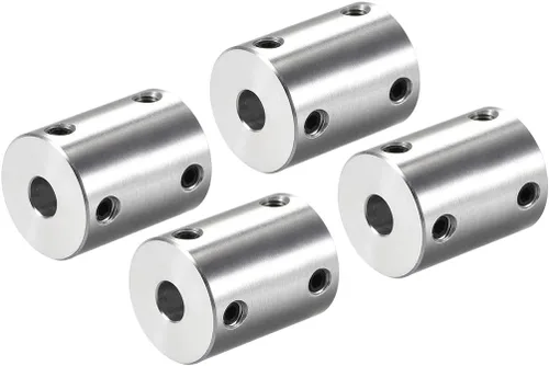 Vista 4 de uxcell Juego de acoplamiento rígido de 0.197 in a 0.197 in Tornillo L25XD20 aleación de aluminio, conector de acoplador de eje, accesorios de motor
